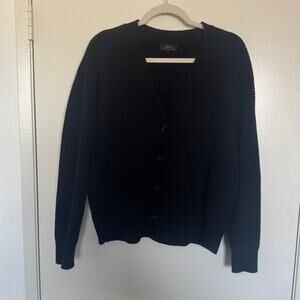 Quince Mongolian Cashmere Fisherman Boxy Cropped Cardigan Sweater Size Small